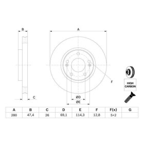 BOSCH Brzdový kotúč vetraný Ø280mm   0 986 479 C07_thumb5