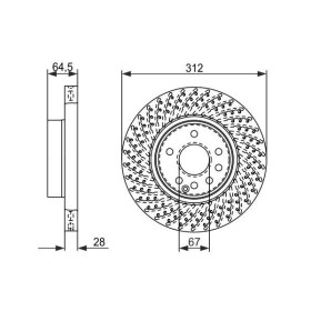 BOSCH Brzdový kotúč dierovany Ø312mm   0 986 479 072_thumb5