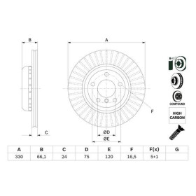 BOSCH Brzdový kotúč Brzdovy kotuc dvojdielny Ø330mm   0 986 479 E07_thumb5