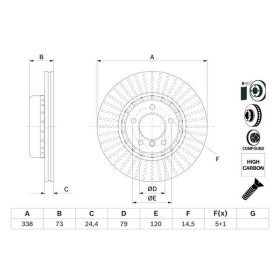 BOSCH Brzdový kotúč Brzdovy kotuc dvojdielny Ø338mm   0 986 479 E22_thumb5