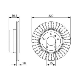 BOSCH Brzdový kotúč vetraný Ø319.8mm   0 986 479 351_thumb5