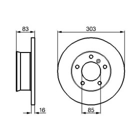 BOSCH Brzdový kotúč plny Ø303mm   0 986 479 C84_thumb5