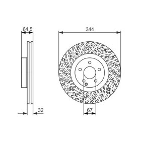 BOSCH Brzdový kotúč dierovany Ø344mm   0 986 479 764_thumb5