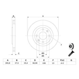 BOSCH Brzdový kotúč vetraný Ø266mm   0 986 479 B27_thumb5