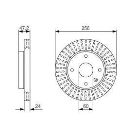 BOSCH Brzdový kotúč vetraný Ø256mm   0 986 479 A54_thumb5