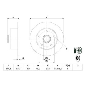 BOSCH Brzdový kotúč plny Ø245mm   0 986 479 B48_thumb5