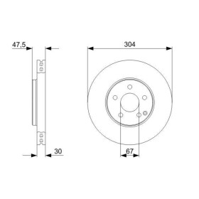 BOSCH Brzdový kotúč vetraný Ø303,9mm   0 986 479 333_thumb5