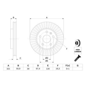 BOSCH Brzdový kotúč vetraný Ø321mm   0 986 479 C16_thumb5