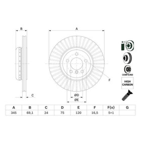 BOSCH Brzdový kotúč Brzdovy kotuc dvojdielny Ø345mm   0 986 479 E08_thumb5