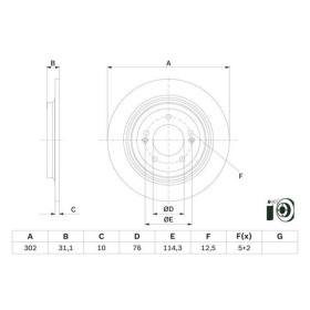 BOSCH Brzdový kotúč plny Ø302mm   0 986 479 E46_thumb5