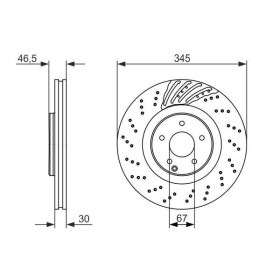 BOSCH Brzdový kotúč dierovany Ø345mm   0 986 479 651_thumb5