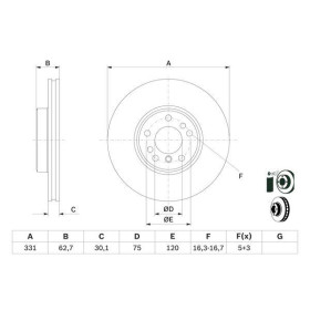 BOSCH Brzdový kotúč vetraný Ø332mm   0 986 478 974_thumb5