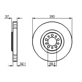 BOSCH Brzdový kotúč vetraný Ø310mm   0 986 479 168_thumb5