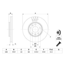 BOSCH Brzdový kotúč vetraný Ø280mm   0 986 479 C62_thumb5