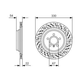 BOSCH Brzdový kotúč dierovany Ø330mm   0 986 479 D11_thumb5