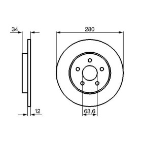 BOSCH Brzdový kotúč plny Ø280mm   0 986 479 B65_thumb5