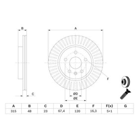 BOSCH Brzdový kotúč vetraný Ø315mm   0 986 479 C71_thumb5