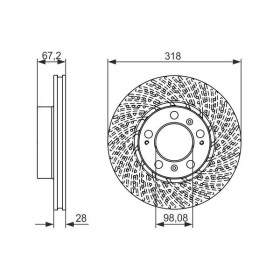 BOSCH Brzdový kotúč dierovany Ø317.8mm   0 986 479 550_thumb5