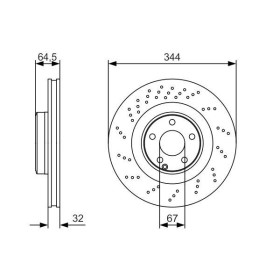 BOSCH Brzdový kotúč dierovany Ø344mm   0 986 479 A17_thumb5