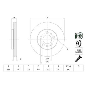 BOSCH Brzdový kotúč vetraný Ø256mm   0 986 478 853_thumb5