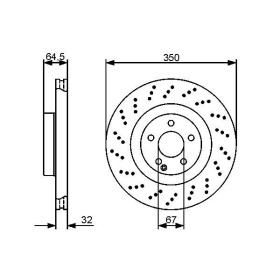 BOSCH Brzdový kotúč dierovany Ø350mm   0 986 479 412_thumb5