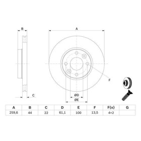 BOSCH Brzdový kotúč vetraný Ø259,6mm   0 986 479 B73_thumb5