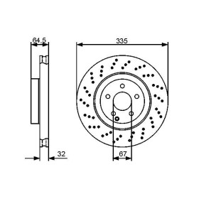 BOSCH Brzdový kotúč drazkovane/dierovane Ø335mm   0 986 479 413_thumb5