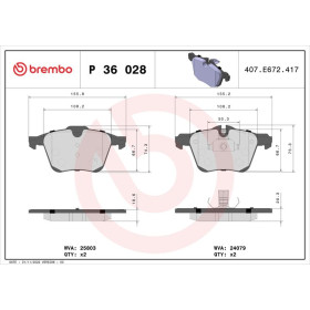 BREMBO Sada brzdových platničiek  P36 028_thumb2