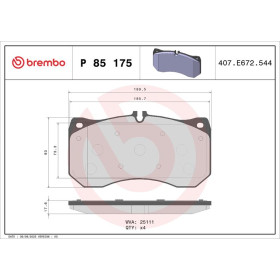 BREMBO Sada brzdových platničiek  P85 175_thumb2