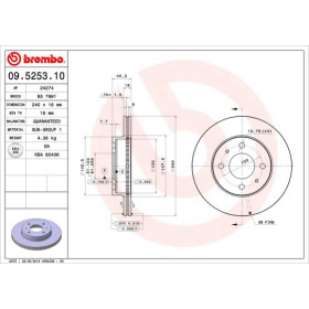 BREMBO Brzdový kotúč vetraný Ø240mm  09.5253.10_thumb2