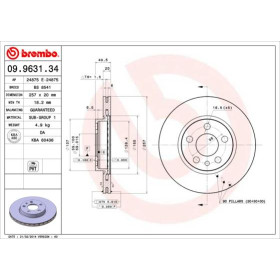 BREMBO Brzdový kotúč vetraný Ø257mm  09.9631.34_thumb2