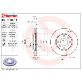 BREMBO Brzdový kotúč vetraný Ø247mm  09.5196.11_thumb2