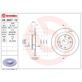 BREMBO Brzdový kotúč plny Ø250mm  08.6857.10_thumb2