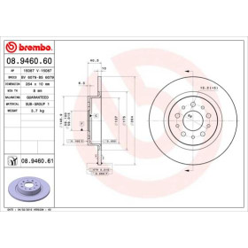 BREMBO Brzdový kotúč plny Ø264mm  08.9460.61_thumb2