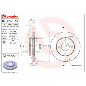 BREMBO Brzdový kotúč vetraný Ø256mm  09.7043.11_thumb2