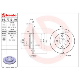 BREMBO Brzdový kotúč vetraný Ø229mm  09.7719.10_thumb2