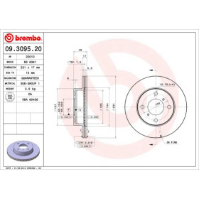 BREMBO Brzdový kotúč vetraný Ø231mm  09.3095.20_thumb2