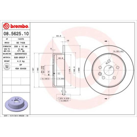 BREMBO Brzdový kotúč plny Ø269mm  08.5625.10_thumb2