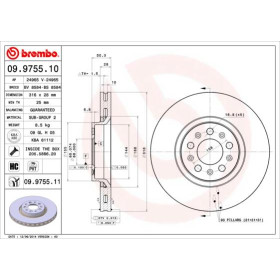 BREMBO Brzdový kotúč vetraný Ø316mm  09.9755.11_thumb2