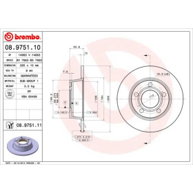 BREMBO Brzdový kotúč plny Ø255mm  08.9751.11_thumb2