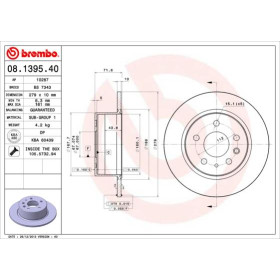 BREMBO Brzdový kotúč plny Ø279mm  08.1395.40_thumb2