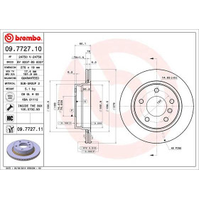 BREMBO Brzdový kotúč vetraný Ø276mm  09.7727.11_thumb2