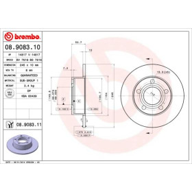 BREMBO Brzdový kotúč plny Ø245mm  08.9083.11_thumb2