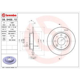 BREMBO Brzdový kotúč plny Ø261mm  08.9466.10_thumb2