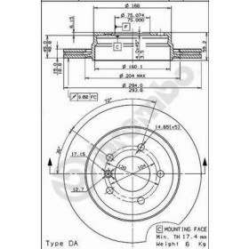 BREMBO Brzdový kotúč vetraný Ø281mm  09.7720.11_thumb2