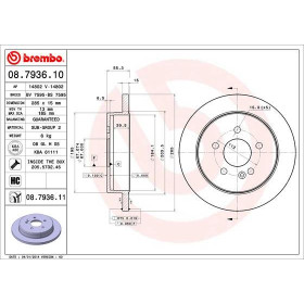 BREMBO Brzdový kotúč plny Ø285mm  08.7936.11_thumb2