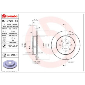 BREMBO Brzdový kotúč vetraný Ø253mm  09.9728.11_thumb3