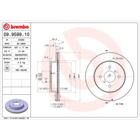 BREMBO Brzdový kotúč vetraný Ø257mm  09.9599.10_thumb2