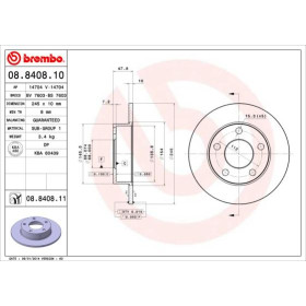 BREMBO Brzdový kotúč plny Ø245mm  08.8408.11_thumb2