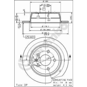 BREMBO Brzdový kotúč plny Ø280mm  08.6968.10_thumb2